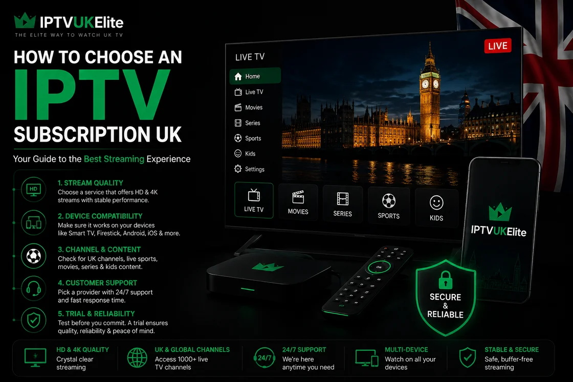 How to choose an IPTV subscription UK, by IPTVUKElite