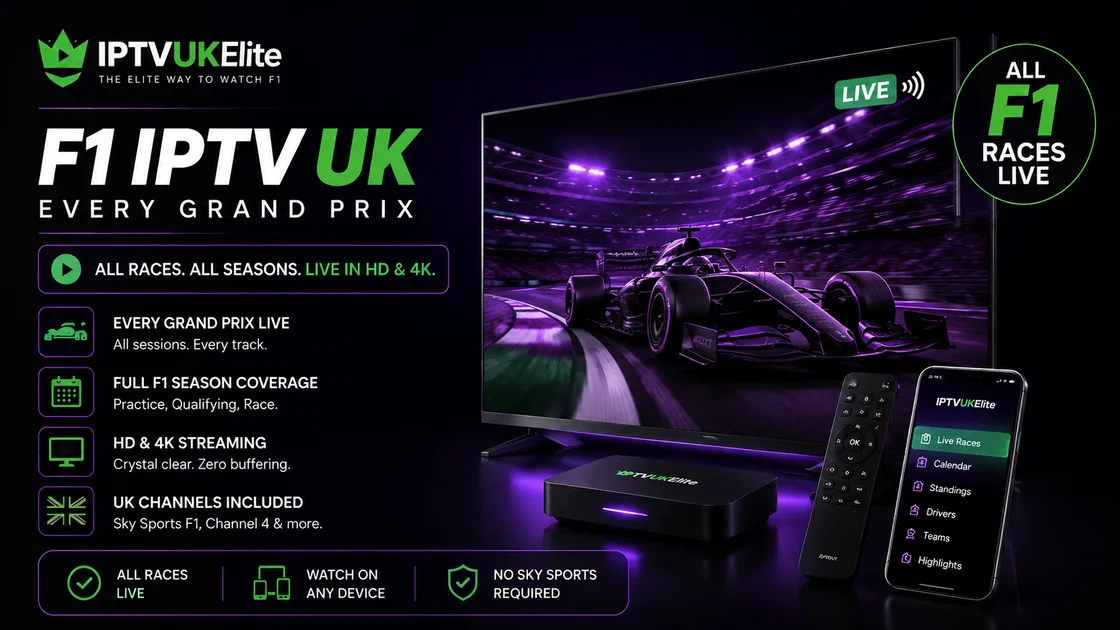F1 IPTV UK 2026 — every Grand Prix live in HD and 4K with IPTVUKElite