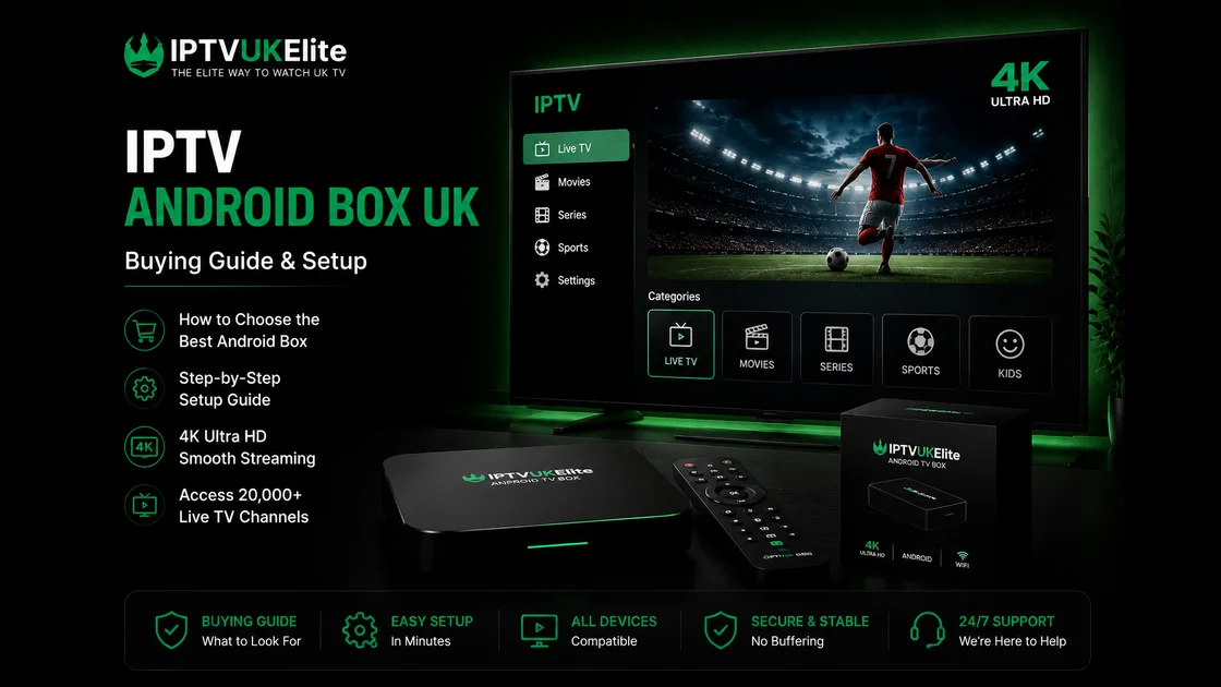 IPTV Android Box UK 2026 — buying guide and setup with IPTVUKElite
